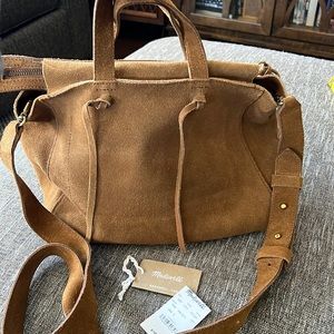 The Elsewhere Tie Crossbody Tote-Madewell! Suede! GUC